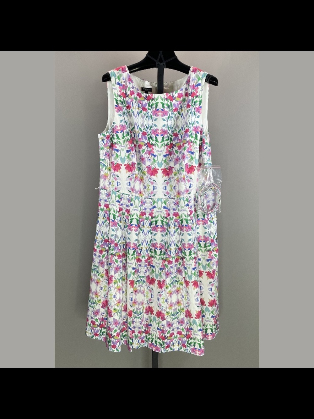 NEW Talbots Dress Womens 16 petite purple blue green floral fit flare classic
